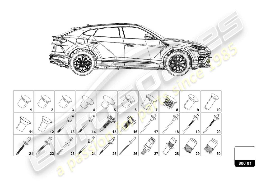 Lamborghini Urus (2021) MOUNTING FOR BODYWORK Part Diagram