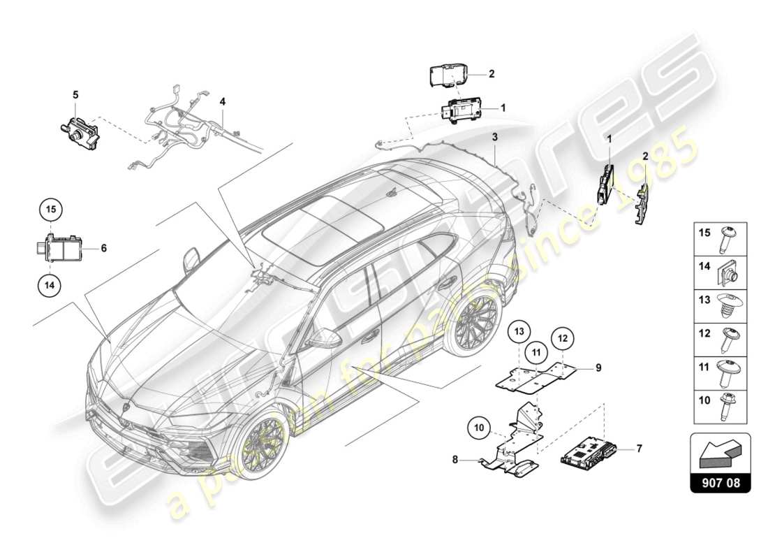 Lamborghini Urus (2021) CONTROL UNIT FOR LANE CHANGE ASSIST Part Diagram