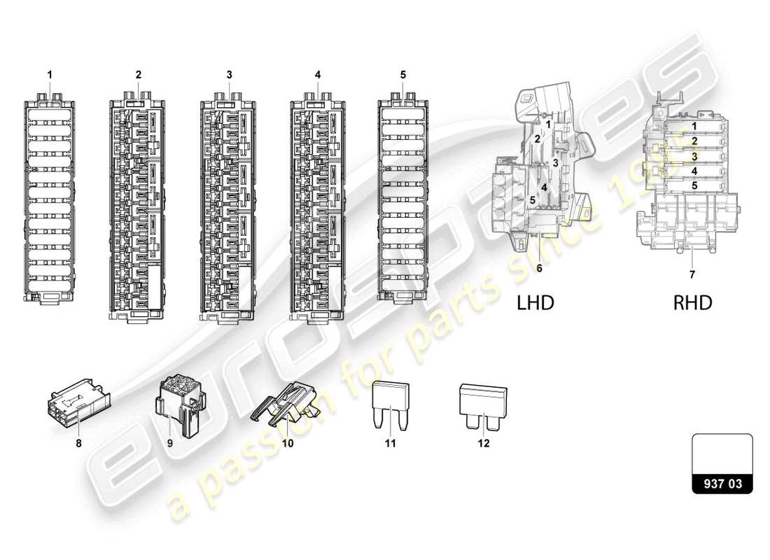 Lamborghini Urus (2021) FUSES DRIVER SIDE Part Diagram