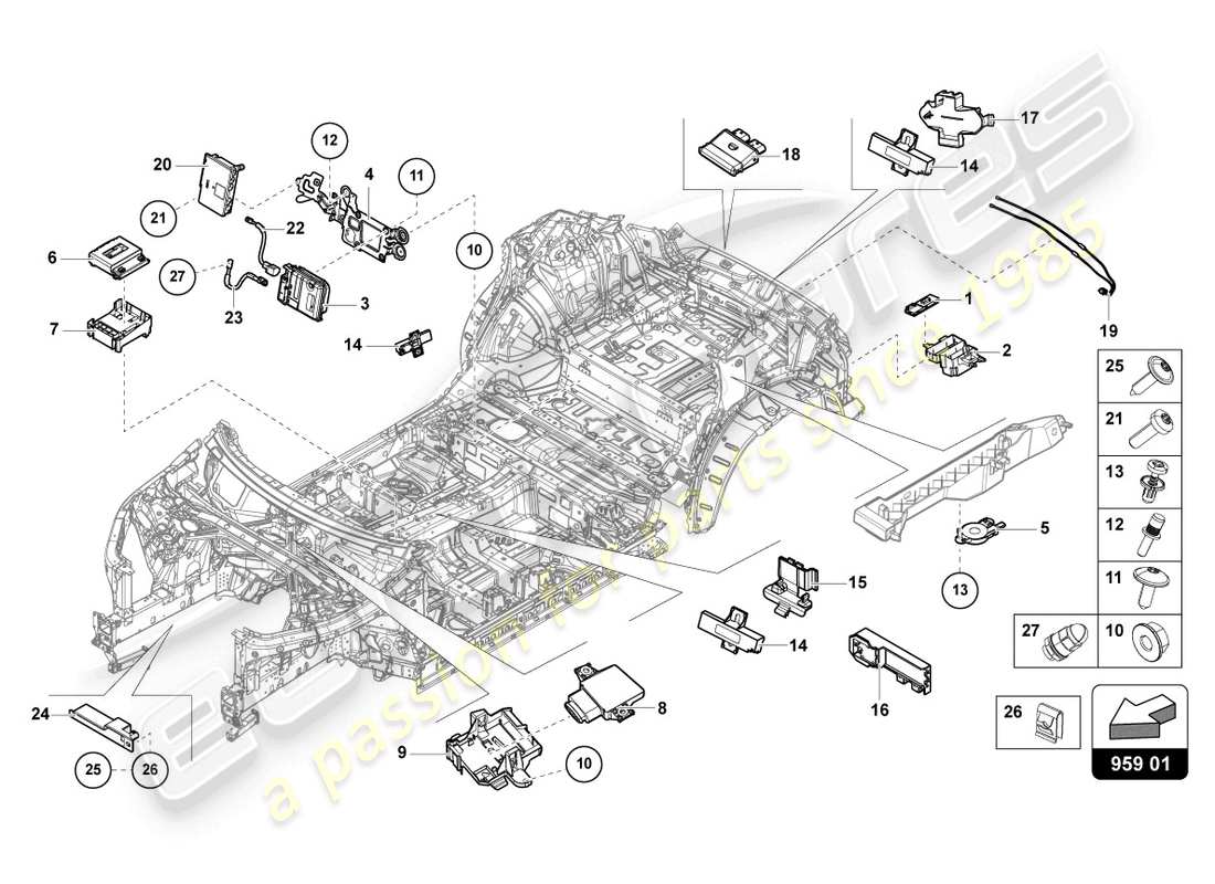 Lamborghini Urus (2021) CONTROL UNIT FOR TAILGATE Part Diagram