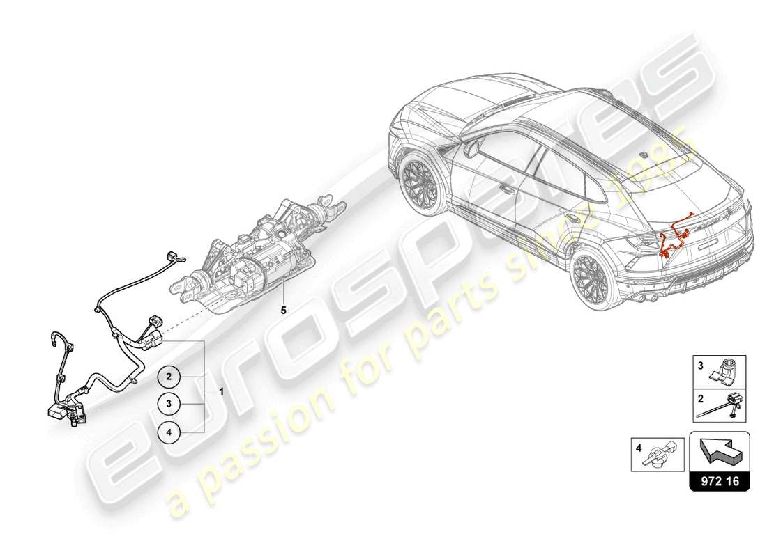 Lamborghini Urus (2021) ADAPTER CABLE LOOM Part Diagram