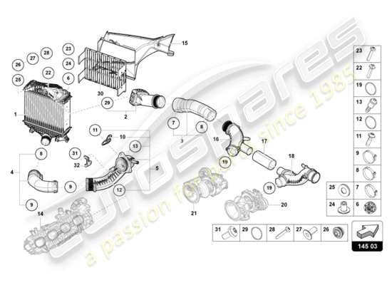 a part diagram from the Lamborghini Urus parts catalogue