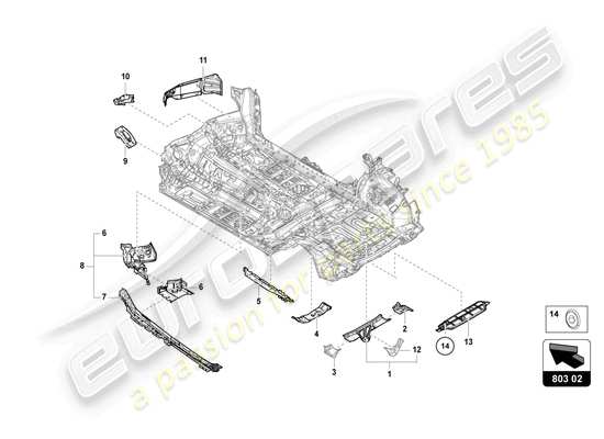 a part diagram from the Lamborghini Urus parts catalogue