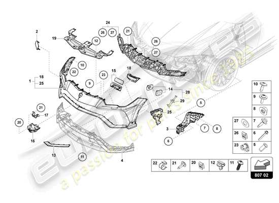 a part diagram from the Lamborghini Urus parts catalogue