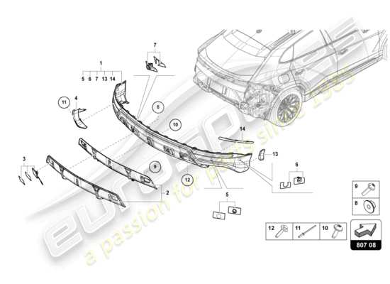 a part diagram from the Lamborghini Urus parts catalogue