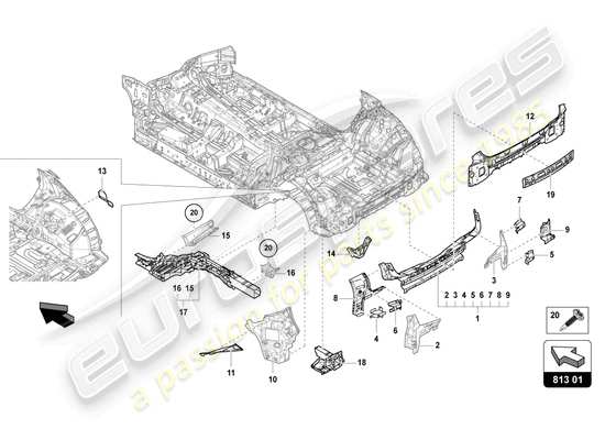 a part diagram from the Lamborghini Urus parts catalogue