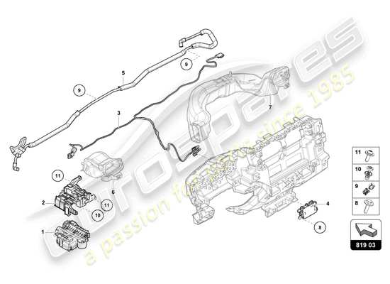 a part diagram from the Lamborghini Urus parts catalogue