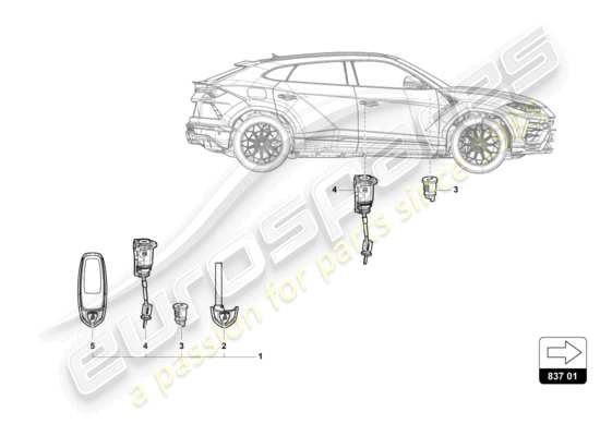 a part diagram from the Lamborghini Urus parts catalogue