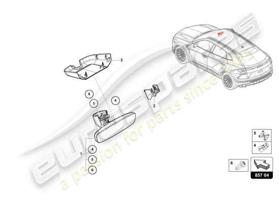 a part diagram from the Lamborghini Urus (2021) parts catalogue