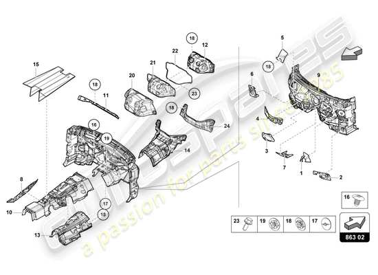 a part diagram from the Lamborghini Urus (2021) parts catalogue