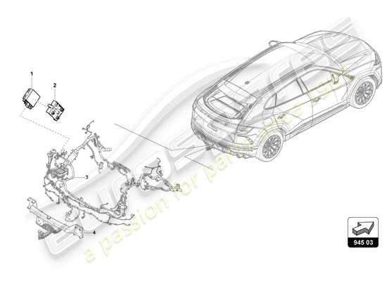 a part diagram from the Lamborghini Urus parts catalogue