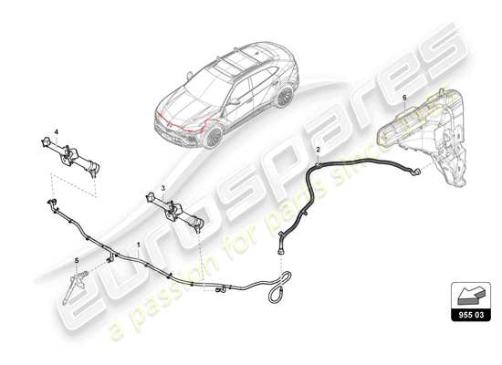 a part diagram from the Lamborghini Urus parts catalogue