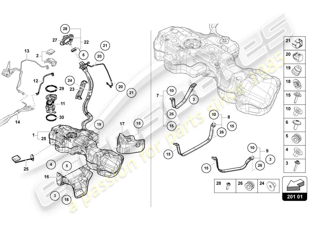 Lamborghini Urus (2019) FUEL TANK Part Diagram