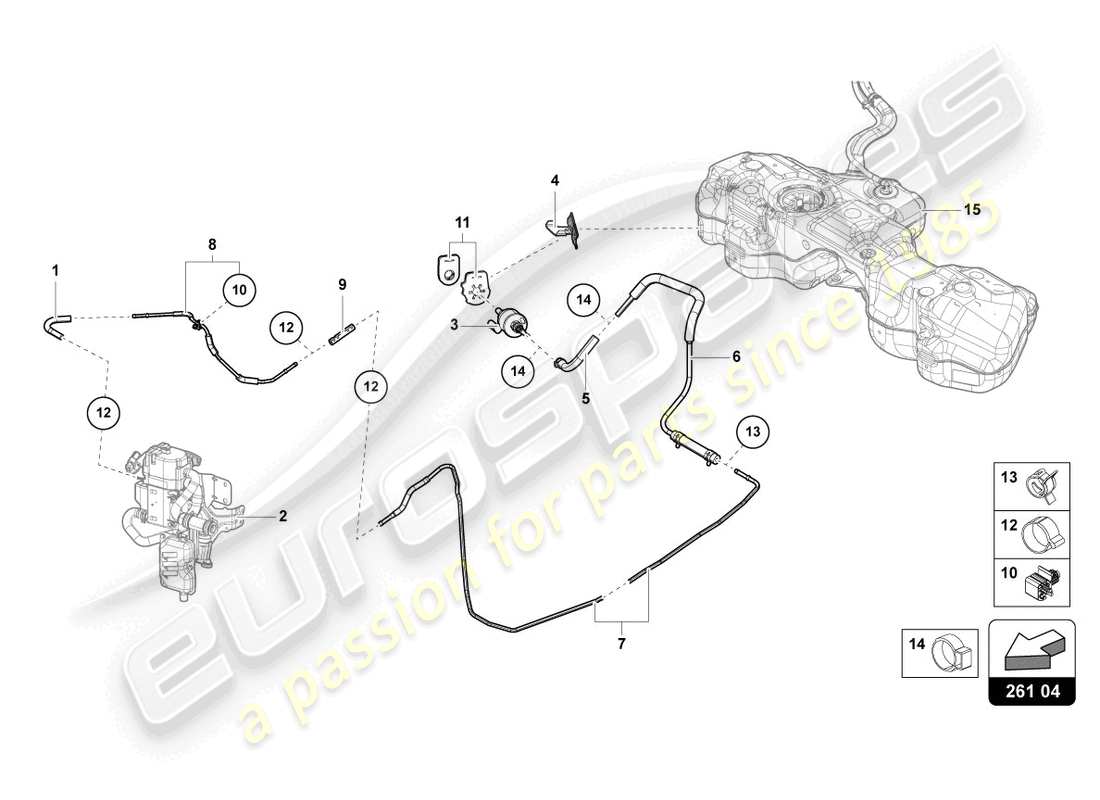 Lamborghini Urus (2019) FUEL LINE Part Diagram