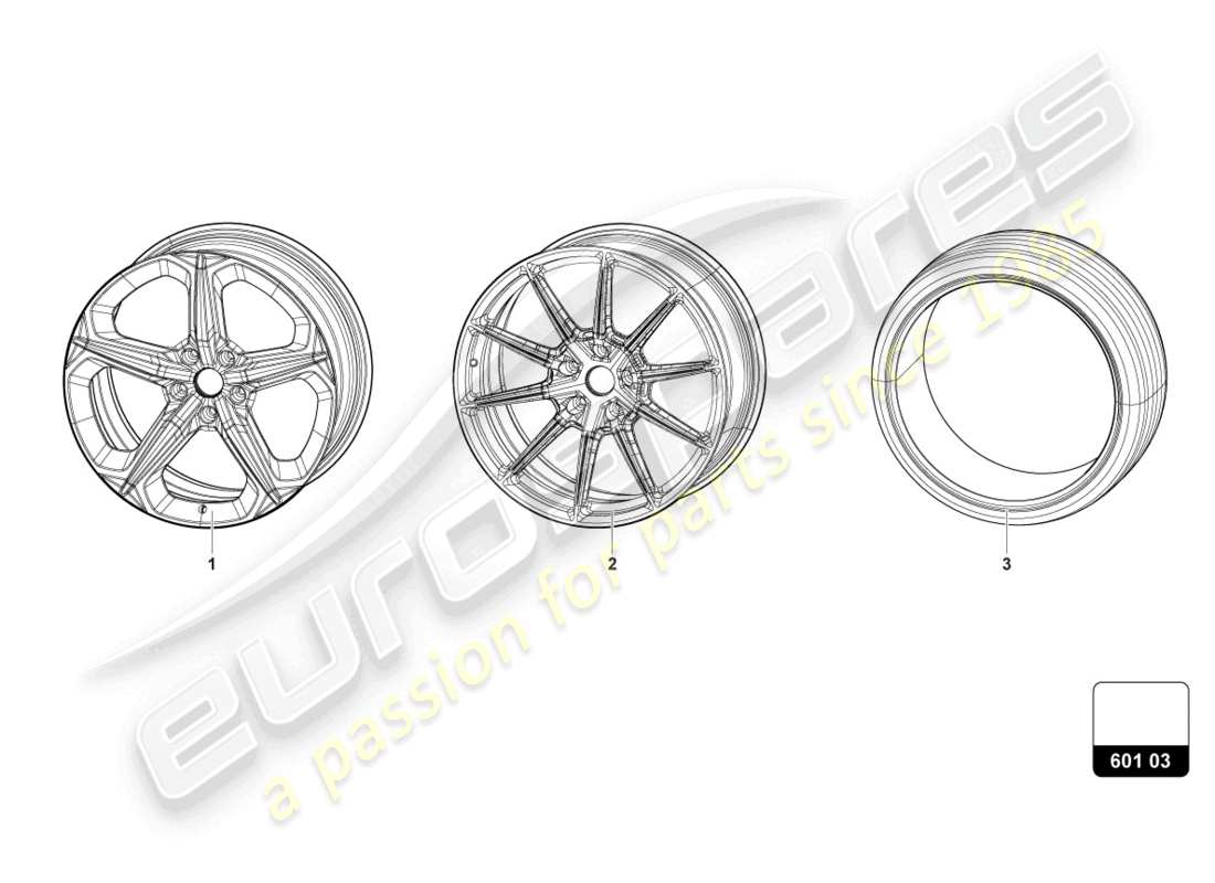 Lamborghini Urus (2019) WHEELS/TYRES 21 Part Diagram