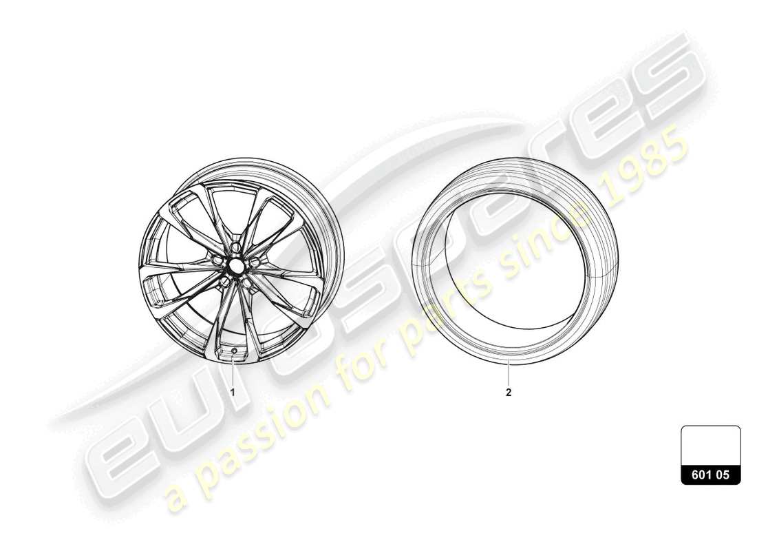 Lamborghini Urus (2019) WHEELS/TYRES 23 Part Diagram