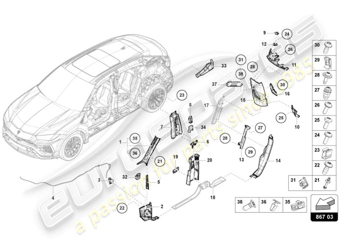 Part diagram containing part number 4ML885967