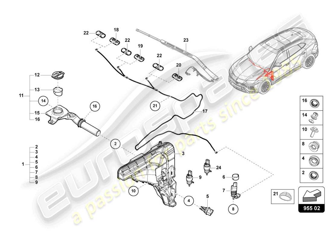 Part diagram containing part number 4M8955933