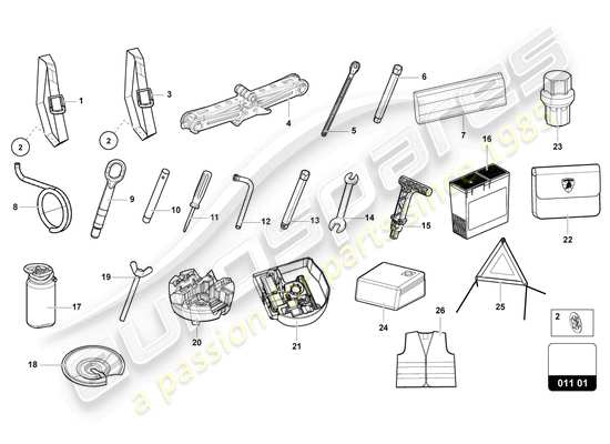 a part diagram from the Lamborghini Urus (2019) parts catalogue