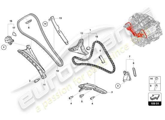 a part diagram from the Lamborghini Urus parts catalogue