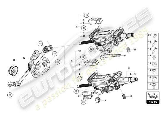 a part diagram from the Lamborghini Urus (2019) parts catalogue