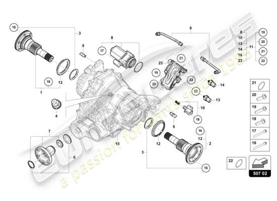 a part diagram from the Lamborghini Urus parts catalogue