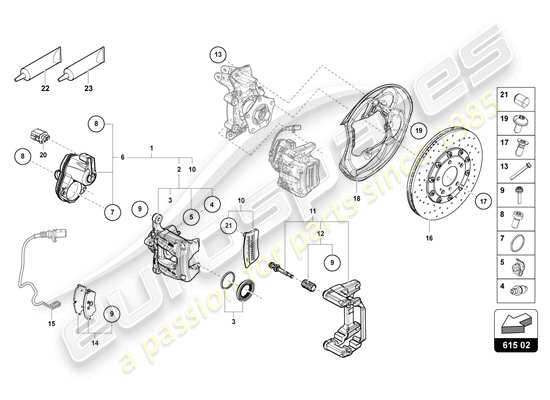 a part diagram from the Lamborghini Urus parts catalogue