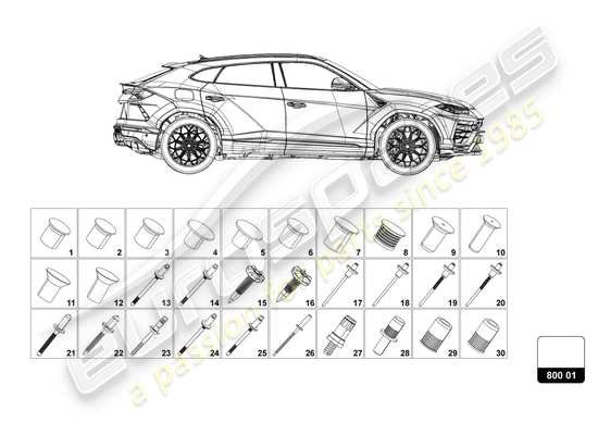 a part diagram from the Lamborghini Urus parts catalogue