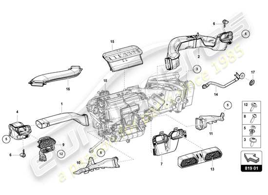 a part diagram from the Lamborghini Urus (2019) parts catalogue