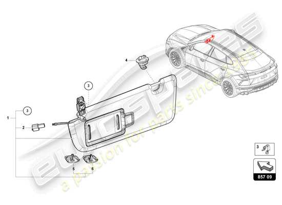 a part diagram from the Lamborghini Urus parts catalogue