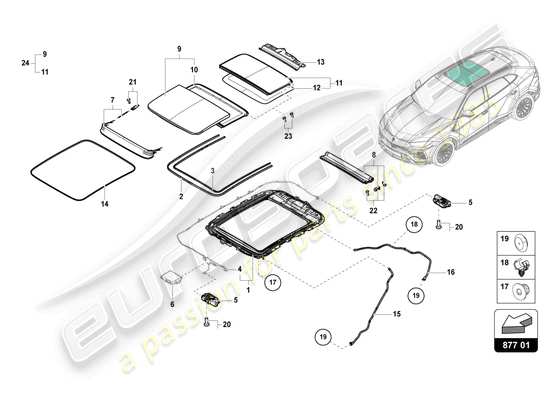 a part diagram from the Lamborghini Urus parts catalogue