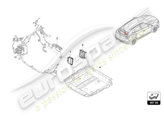 a part diagram from the Lamborghini Urus parts catalogue