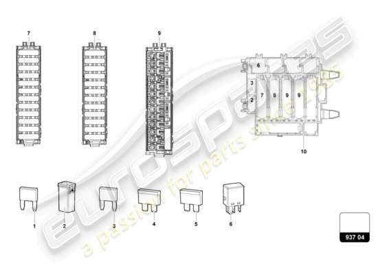a part diagram from the Lamborghini Urus parts catalogue