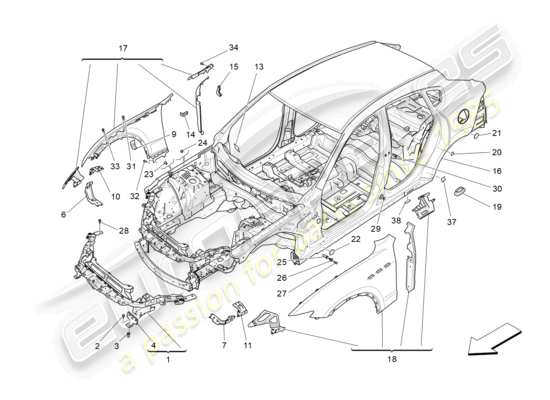 a part diagram from the Maserati Levante (2020) parts catalogue
