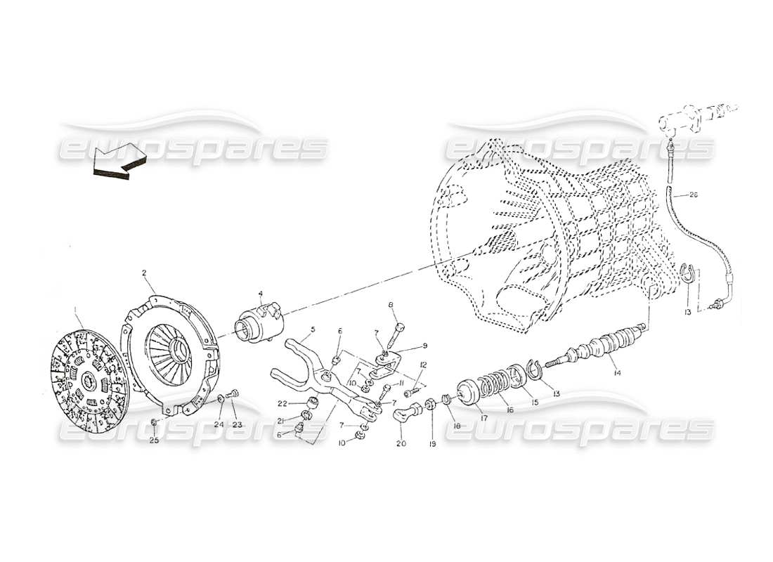 Maserati Shamal clutch Part Diagram