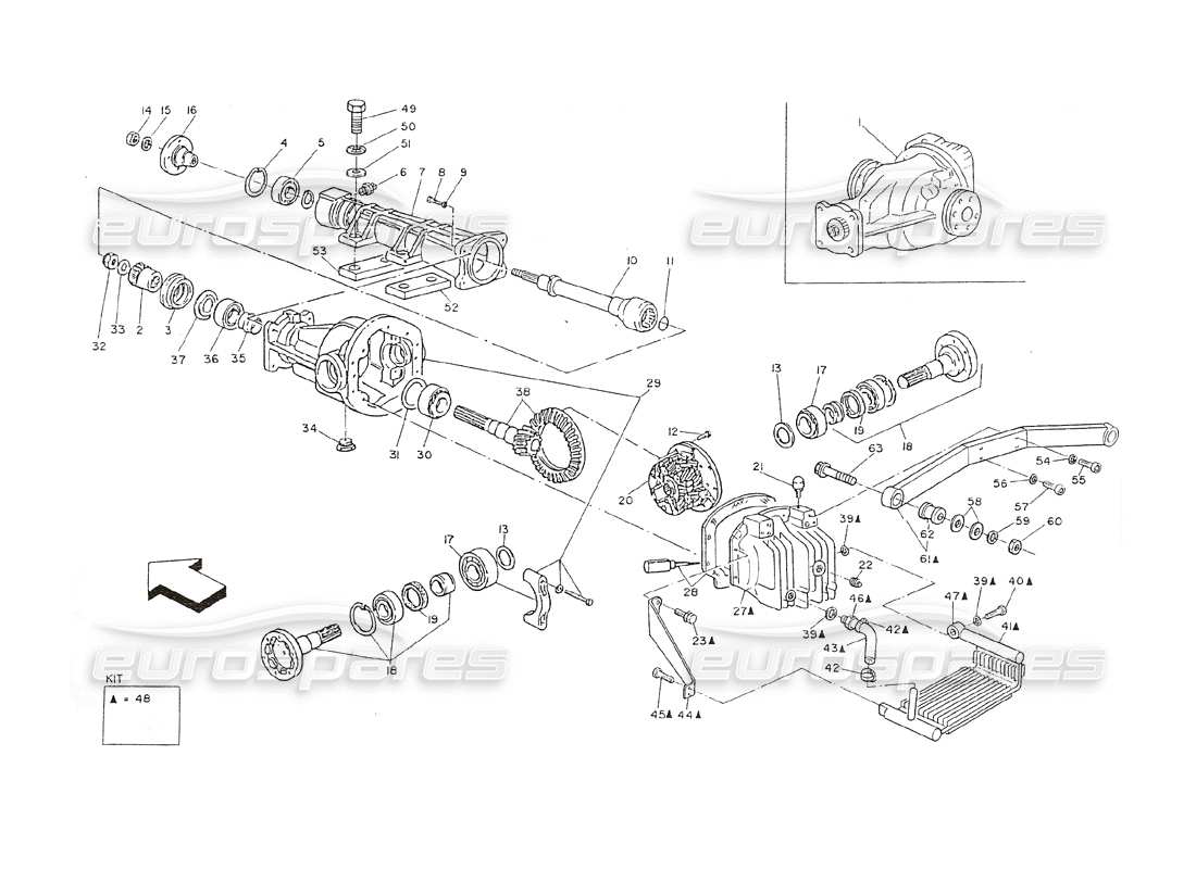 Maserati Shamal Differential With Radiator Part Diagram