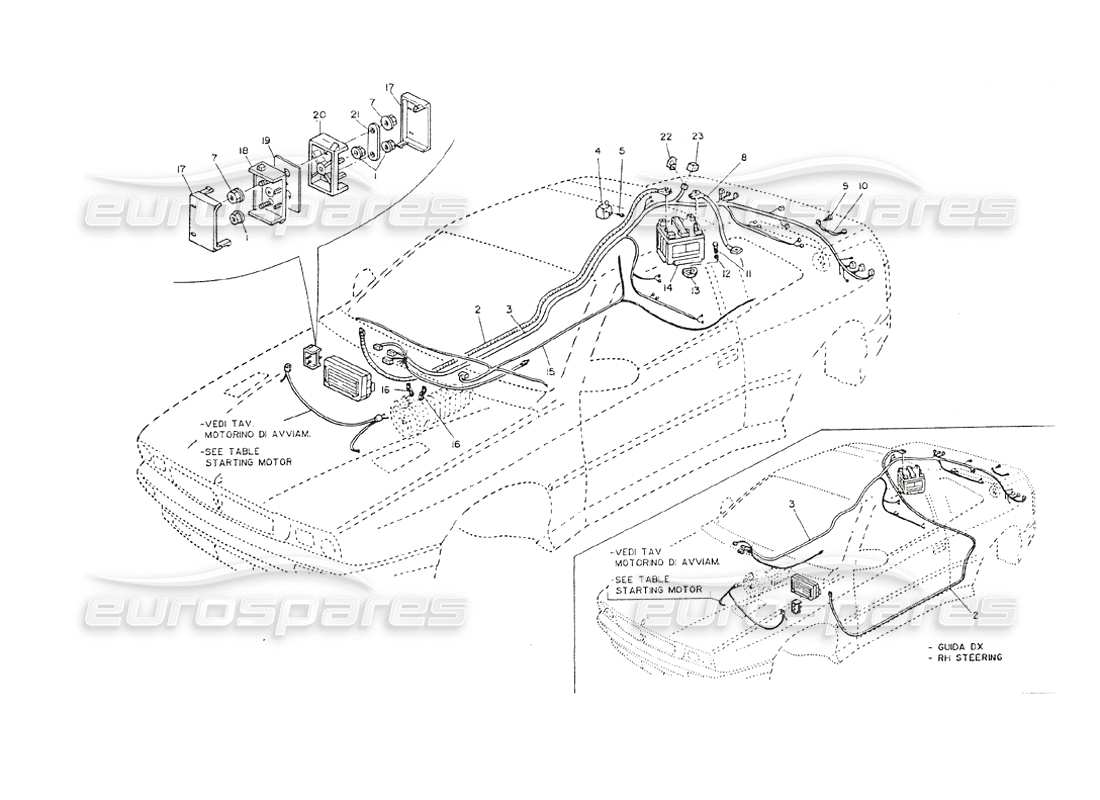 Maserati Shamal Battery Power Supply Wiring Part Diagram