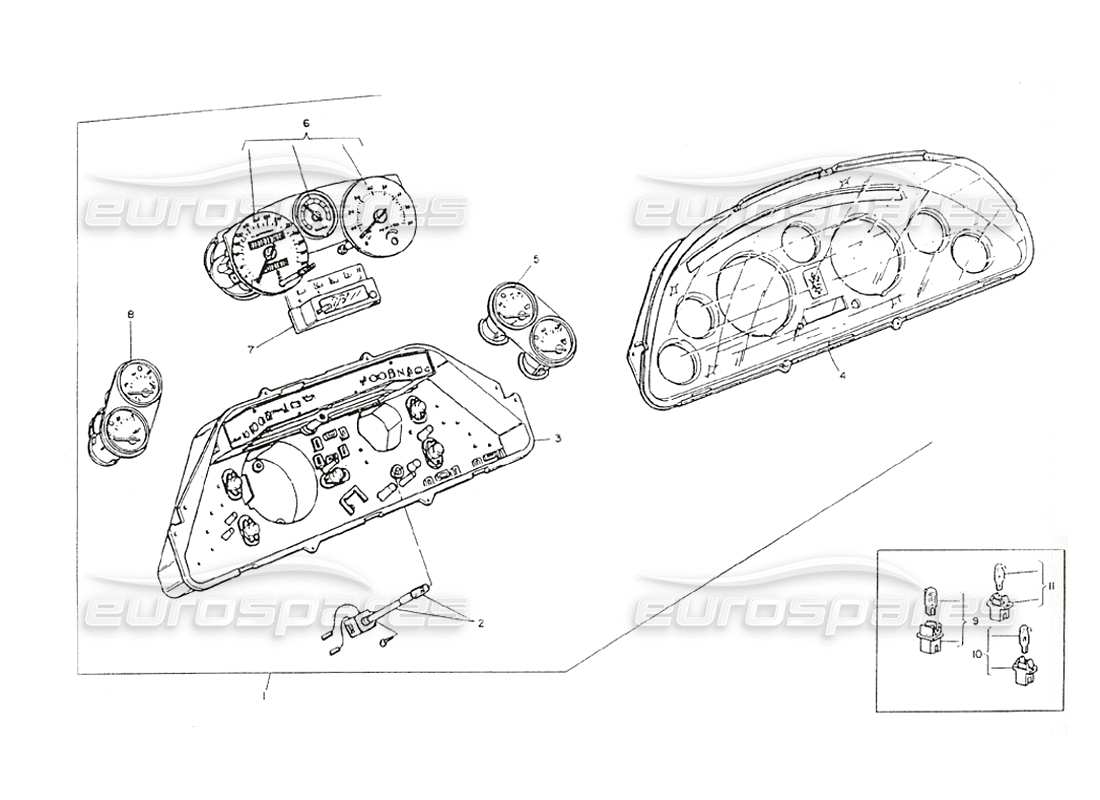 Maserati Shamal INSTRUMENT BOARD Part Diagram