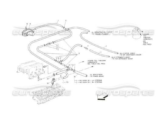 a part diagram from the Maserati Shamal parts catalogue