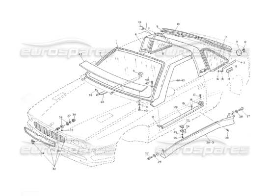 a part diagram from the Maserati Shamal parts catalogue