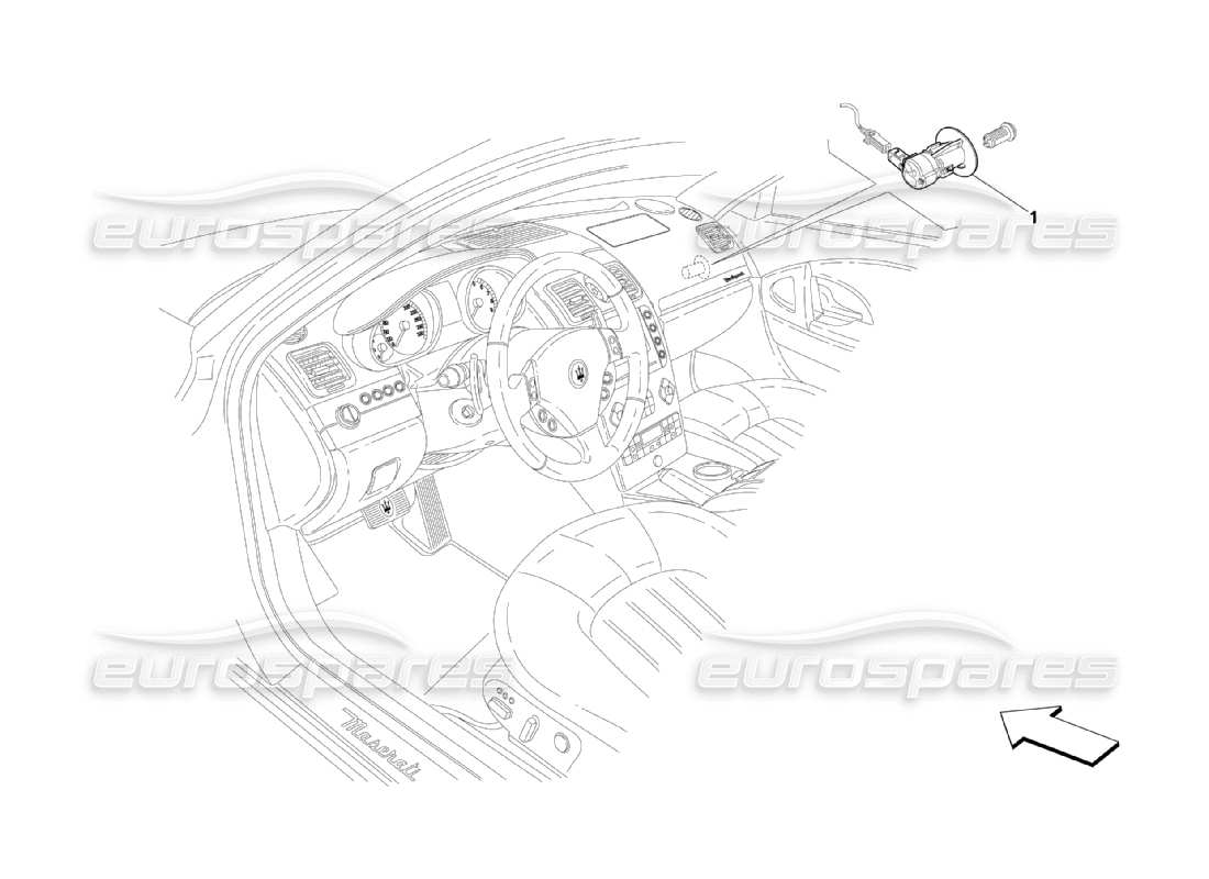 Maserati QTP. (2003) 4.2 Passenger Air-Bag Blocking System Parts Diagram