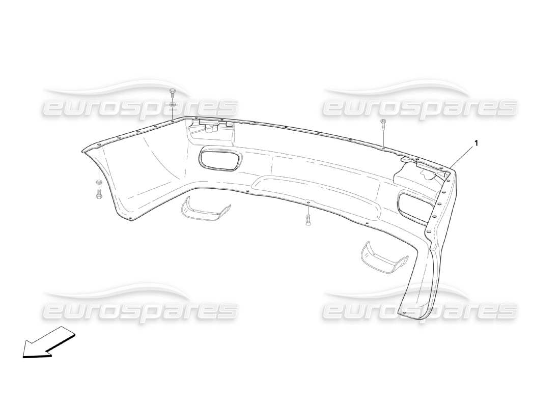 Maserati QTP. (2003) 4.2 REAR BUMPER Part Diagram