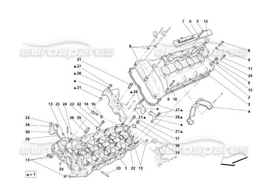 a part diagram from the Maserati Quattroporte M139 (2005-2013) parts catalogue