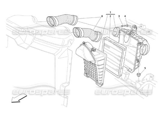 a part diagram from the Maserati Quattroporte M139 (2005-2013) parts catalogue