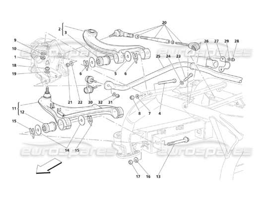 a part diagram from the Maserati Quattroporte M139 (2005-2013) parts catalogue