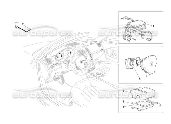 a part diagram from the Maserati Quattroporte M139 (2005-2013) parts catalogue