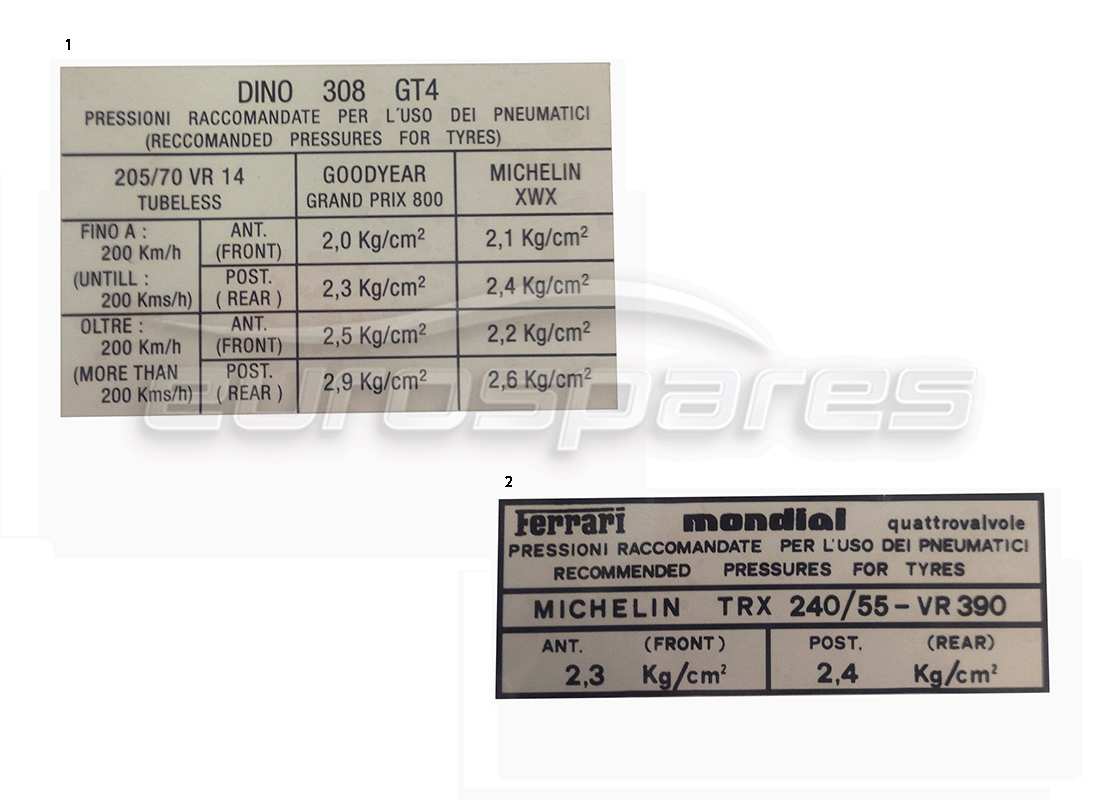 Ferrari Miscellaneous Ferrari Stickers - Window Parts Diagram