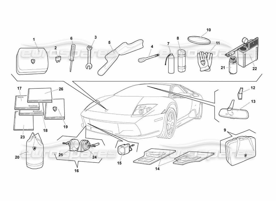 Lamborghini Murcielago LP670 Accessories Part Diagram