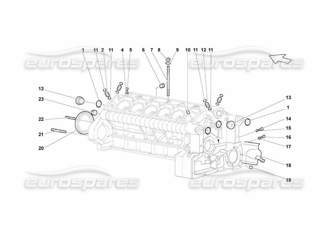 Lamborghini Murcielago LP670 crankcase Parts Diagram