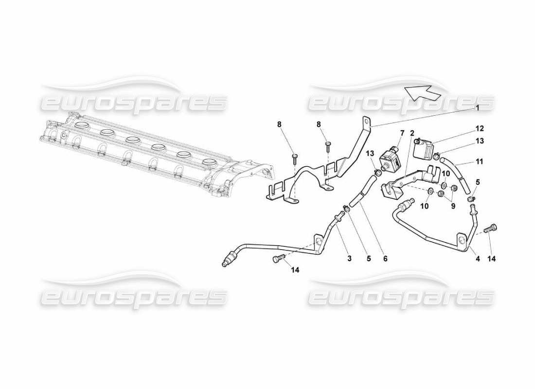 Lamborghini Murcielago LP670 Emission Control System Part Diagram